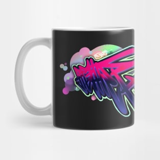 FIGHTER - Street Art Style Text in Pink and Purple Mug